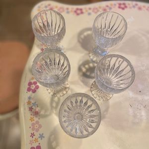 SOLD Mikasa crystal wine gobblets set of 5